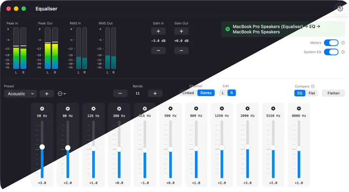 Equaliser screenshot