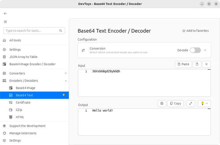DevToys screenshot