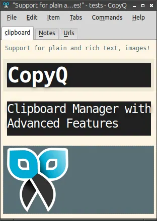 CopyQ screenshot