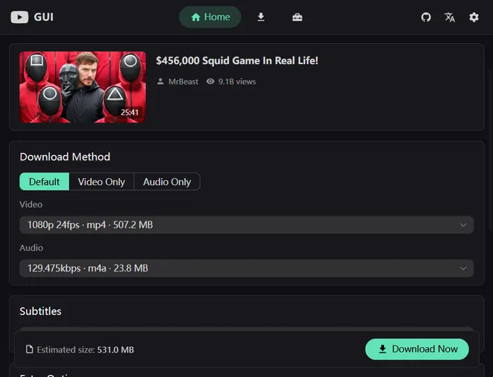 yt-dlp GUI-Screenshot