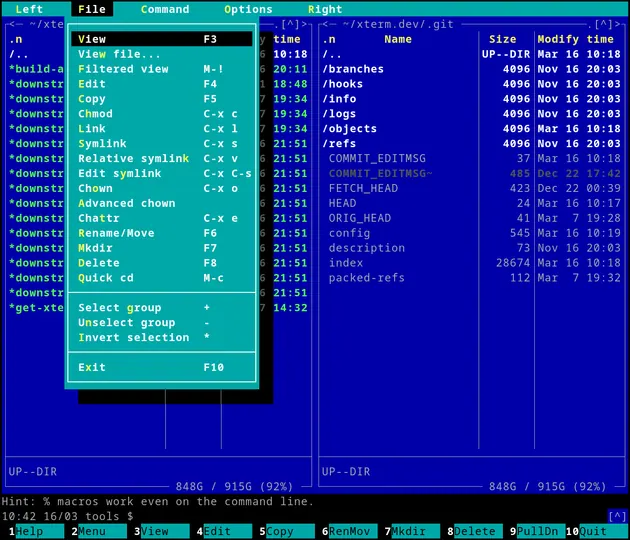 Midnight Commander-Screenshot