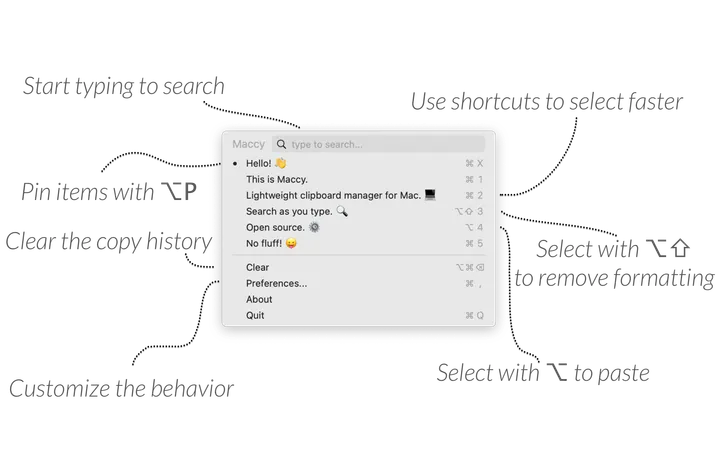 Maccy screenshot