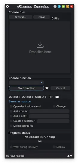 Shutter Encoder, captura de pantalla