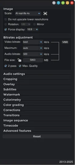 Shutter Encoder, captura de pantalla
