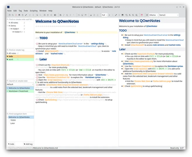 QOwnNotes screenshot