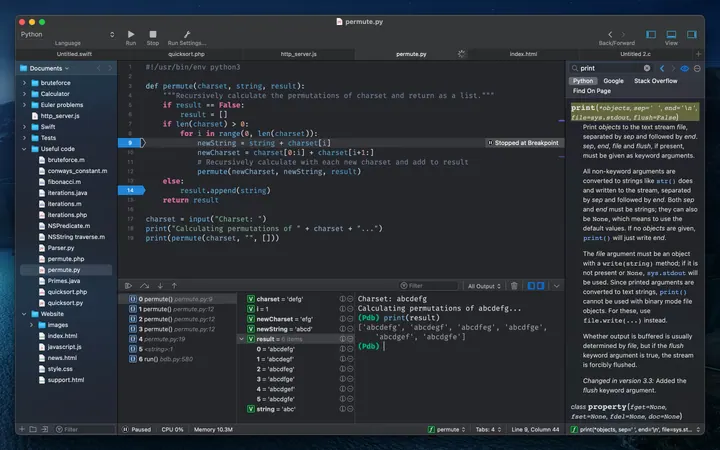 CodeRunner 스크린샷