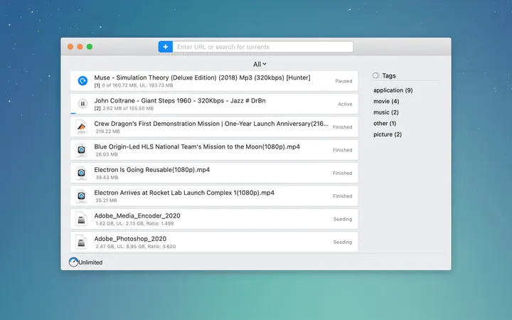 Folx, captura de pantalla