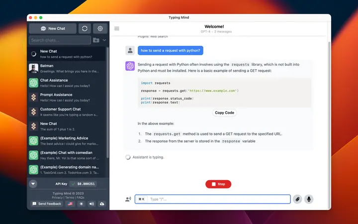 TypingMind screenshot