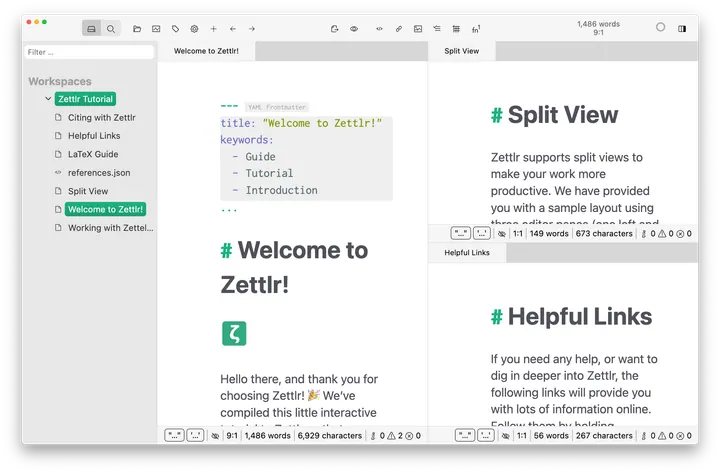 Zettlr-Screenshot